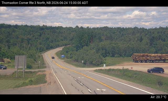 Web Cam image of Thomaston Corner (NB Highway 3)