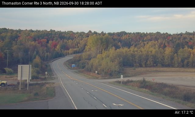 Web Cam image of Thomaston Corner (NB Highway 3)